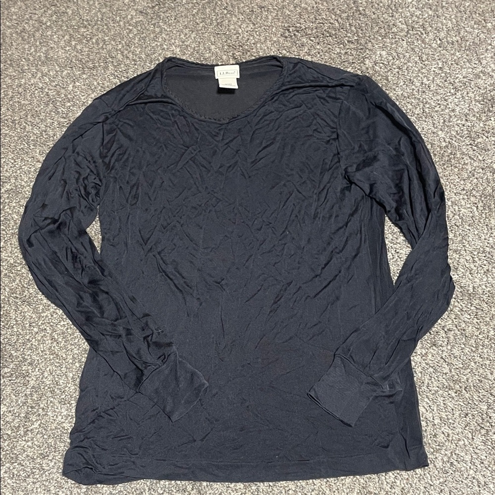 L.L. Bean Black Long Sleeve thermal Top